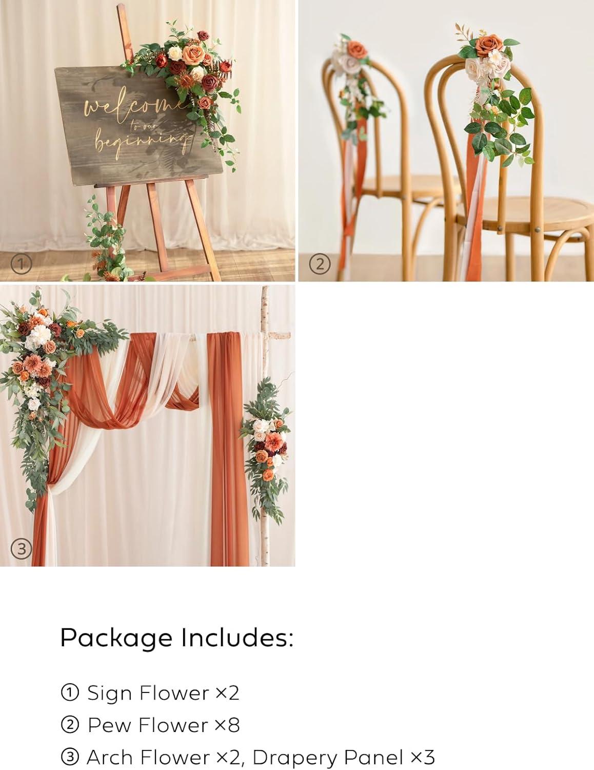 imageLings Moment PreArranged Wedding Flower Packages in Sunset TerracottaCeremony Decor Package Set of 15