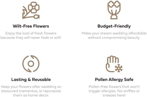 imageLings Moment PreArranged Wedding Flower Packages in Teal ampamp Burnt OrangeCeremony Decor Package Set of 15