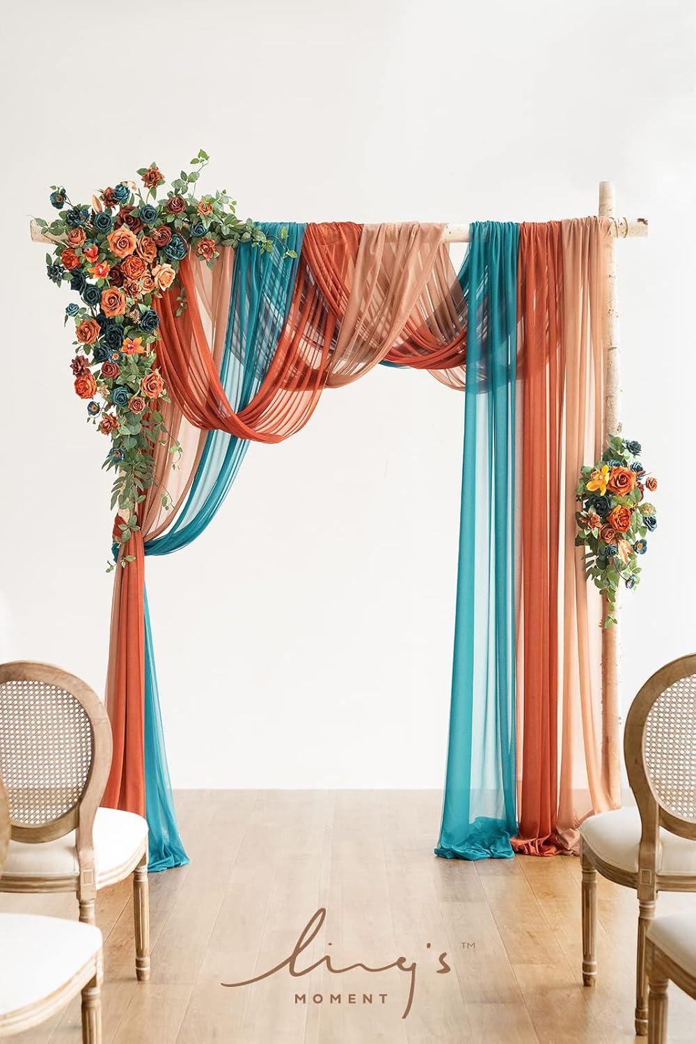 imageLings Moment PreArranged Wedding Flower Packages in Teal ampamp Burnt OrangeCeremony Decor Package Set of 15