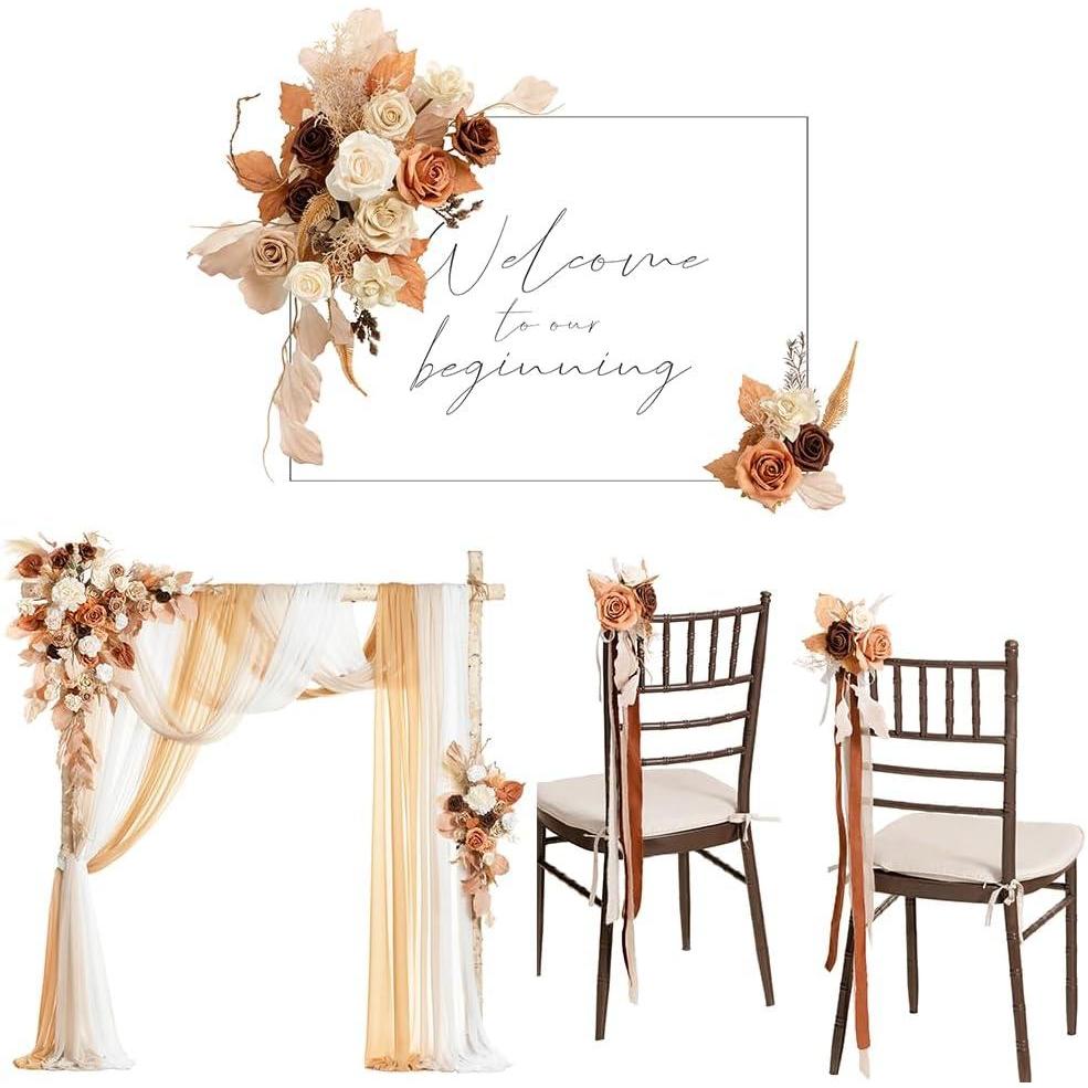 imageLings Moment PreArranged Wedding Flower Packages in Rust ampamp SepiaCeremony Decor Package Set of 15
