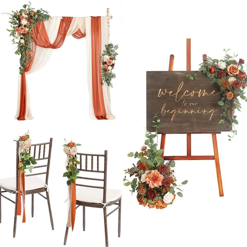 imageLings Moment PreArranged Wedding Flower Packages in Sunset TerracottaCeremony Decor Package Set of 15