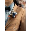 imageLings Moment Boutonniere for Men 6pcs Groom Groomsmen Boutonniere Artificial Flowers for Wedding DecorPromHomecoming etcWalnut BrownBluburnt Orange  Navy Blue