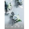 imageLings Moment Boutonniere for Men 6pcs Groom Groomsmen Boutonniere Artificial Flowers for Wedding DecorPromHomecoming etcWalnut BrownBludusty Blue  Light Blue