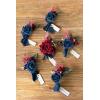 imageLings Moment Boutonniere for Men 6pcs Groom Groomsmen Boutonniere Artificial Flowers for Wedding DecorPromHomecoming etcWalnut BrownBlunavy Blue  Burgundy