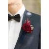 imageLings Moment Boutonniere for Men 6pcs Groom Groomsmen Boutonniere Artificial Flowers for Wedding DecorPromHomecoming etcWalnut BrownBlunavy Blue  Burgundy