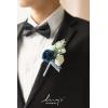 imageLings Moment Boutonniere for Men 6pcs Groom Groomsmen Boutonniere Artificial Flowers for Wedding DecorPromHomecoming etcWalnut BrownBlunavy Blue  Dark Blue