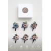 imageLings Moment Boutonniere for Men 6pcs Groom Groomsmen Boutonniere Artificial Flowers for Wedding DecorPromHomecoming etcWalnut BrownBlunavy Blue  Pink