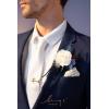 imageLings Moment Boutonniere for Men 6pcs Groom Groomsmen Boutonniere Artificial Flowers for Wedding DecorPromHomecoming etcWalnut BrownBlunavy Blue  White