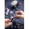 imageLings Moment Boutonniere for Men 6pcs Groom Groomsmen Boutonniere Artificial Flowers for Wedding DecorPromHomecoming etcWalnut BrownBlunavy Blue  White