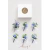 imageLings Moment Boutonniere for Men 6pcs Groom Groomsmen Boutonniere Artificial Flowers for Wedding DecorPromHomecoming etcWalnut BrownBluprovence Blue  Berry