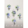 imageLings Moment Boutonniere for Men 6pcs Groom Groomsmen Boutonniere Artificial Flowers for Wedding DecorPromHomecoming etcWalnut BrownBluprovence Blue  Berry