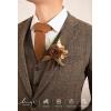 imageLings Moment Boutonniere for Men 6pcs Groom Groomsmen Boutonniere Artificial Flowers for Wedding DecorPromHomecoming etcWalnut BrownBrnwalnut Brown