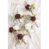 imageLings Moment Boutonniere for Men 6pcs Groom Groomsmen Boutonniere Artificial Flowers for Wedding DecorPromHomecoming etcWalnut BrownBurburgundy  White