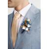 imageLings Moment Boutonniere for Men 6pcs Groom Groomsmen Boutonniere Artificial Flowers for Wedding DecorPromHomecoming etcWalnut BrownGldchampagne Gold  Navyblue
