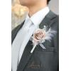 imageLings Moment Boutonniere for Men 6pcs Groom Groomsmen Boutonniere Artificial Flowers for Wedding DecorPromHomecoming etcWalnut BrownGrygray  Dusty Rose