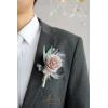 imageLings Moment Boutonniere for Men 6pcs Groom Groomsmen Boutonniere Artificial Flowers for Wedding DecorPromHomecoming etcWalnut BrownGrygray  Dusty Rose