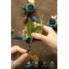 imageLings Moment Boutonniere for Men 6pcs Groom Groomsmen Boutonniere Artificial Flowers for Wedding DecorPromHomecoming etcWalnut BrownOrdark Teal  Burnt Orange