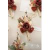 imageLings Moment Boutonniere for Men 6pcs Groom Groomsmen Boutonniere Artificial Flowers for Wedding DecorPromHomecoming etcWalnut BrownOrterracotta  Orange