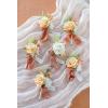 imageLings Moment Boutonniere for Men 6pcs Groom Groomsmen Boutonniere Artificial Flowers for Wedding DecorPromHomecoming etcWalnut BrownOrterracotta  White