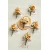 imageLings Moment Boutonniere for Men 6pcs Groom Groomsmen Boutonniere Artificial Flowers for Wedding DecorPromHomecoming etcWalnut BrownOryellow Apricot  Peach