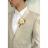 imageLings Moment Boutonniere for Men 6pcs Groom Groomsmen Boutonniere Artificial Flowers for Wedding DecorPromHomecoming etcWalnut BrownOryellow Apricot  Peach