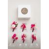 imageLings Moment Boutonniere for Men 6pcs Groom Groomsmen Boutonniere Artificial Flowers for Wedding DecorPromHomecoming etcWalnut BrownPkblush  Hot Pink