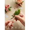 imageLings Moment Boutonniere for Men 6pcs Groom Groomsmen Boutonniere Artificial Flowers for Wedding DecorPromHomecoming etcWalnut BrownPkcinnamon Rose  Pink