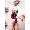 imageLings Moment Boutonniere for Men 6pcs Groom Groomsmen Boutonniere Artificial Flowers for Wedding DecorPromHomecoming etcWalnut BrownPkmarsala  Dusty Rose