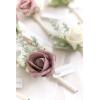 imageLings Moment Boutonniere for Men 6pcs Groom Groomsmen Boutonniere Artificial Flowers for Wedding DecorPromHomecoming etcWalnut BrownPkpink  Dusty Rose