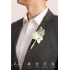 imageLings Moment Boutonniere for Men 6pcs Groom Groomsmen Boutonniere Artificial Flowers for Wedding DecorPromHomecoming etcWalnut BrownPkpink  Dusty Rose