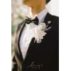 imageLings Moment Boutonniere for Men 6pcs Groom Groomsmen Boutonniere Artificial Flowers for Wedding DecorPromHomecoming etcWalnut BrownPrplpurple  Lilac Lavender