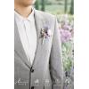 imageLings Moment Boutonniere for Men 6pcs Groom Groomsmen Boutonniere Artificial Flowers for Wedding DecorPromHomecoming etcWalnut BrownPrplpurple Lavender  Lilac