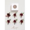 imageLings Moment Boutonniere for Men 6pcs Groom Groomsmen Boutonniere Artificial Flowers for Wedding DecorPromHomecoming etcWalnut BrownRedblack Baccara  Burgundy