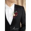 imageLings Moment Boutonniere for Men 6pcs Groom Groomsmen Boutonniere Artificial Flowers for Wedding DecorPromHomecoming etcWalnut BrownRedblack Baccara  Burgundy
