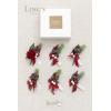 imageLings Moment Boutonniere for Men 6pcs Groom Groomsmen Boutonniere Artificial Flowers for Wedding DecorPromHomecoming etcWalnut BrownRedchristmas Red  Berry