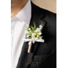 imageLings Moment Boutonniere for Men 6pcs Groom Groomsmen Boutonniere Artificial Flowers for Wedding DecorPromHomecoming etcWalnut BrownWhtwhite  Lily  Olive