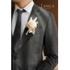 imageLings Moment Boutonniere for Men 6pcs Groom Groomsmen Boutonniere Artificial Flowers for Wedding DecorPromHomecoming etcWalnut BrownWhtwhite  Nude