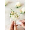 imageLings Moment Boutonniere for Men 6pcs Groom Groomsmen Boutonniere Artificial Flowers for Wedding DecorPromHomecoming etcWalnut BrownWhtwhite Baby Breath  Ivory