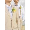 imageLings Moment Boutonniere for Men 6pcs Groom Groomsmen Boutonniere Artificial Flowers for Wedding DecorPromHomecoming etcWalnut BrownYlwyellow
