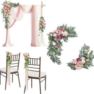 imageLings Moment PreArranged Wedding Flower Packages in Dusty Rose ampamp CreamCeremony Decor Package Set of 15