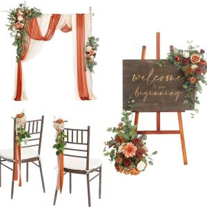 imageLings Moment PreArranged Wedding Flower Packages in Sunset TerracottaCeremony Decor Package Set of 15