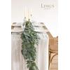 imageLings Moment Artificial Eucalyptus and Willow Greenery Garlands 59ft 2pcs Fake Vines for Wedding Table RunnerArchEnter Aisle Hanging DecorationsDusty Green Eucalyptus and Willow Garland