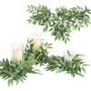 imageLings Moment Artificial Hanging Rose Leaf Garland 1378ft Detachable Lanterns Vines Decoration Realistic Texture Wedding Short Wreath Greenery Filler for DIY Floral Arrangement Table CenterpiecesBasic Green