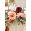 imageLings Moment Artificial Plants Amber Eucalyptus Leaves Branches6Pcs 175quot Tall Fake Greenery Filler wStems Realistic Texture Money Plant Leaves Decor for Wedding BouquetsTable Centerpieces RoomFallamber