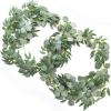 imageLings Moment Artificial Eucalyptus and Willow Greenery Garlands 59ft 2pcs Fake Vines for Wedding Table RunnerArchEnter Aisle Hanging DecorationsSage Green Eucalyptus and Willow Garland