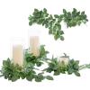 imageLings Moment Artificial Hanging Rose Leaf Garland 1378ft Detachable Lanterns Vines Decoration Realistic Texture Wedding Short Wreath Greenery Filler for DIY Floral Arrangement Table CenterpiecesPatina Green