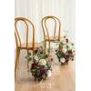imageLings Moment 175quot Tall Standing Artificial Flowers Arrangements 4 pcs Fall Wedding Aisle Runner Chair Decorations White Beige Centerpieces for Ceremony Reception Rose Floral Party OutdoorMarsala  Blush
