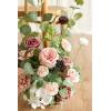 imageLings Moment 175quot Tall Standing Artificial Flowers Arrangements 4 pcs Fall Wedding Aisle Runner Chair Decorations White Beige Centerpieces for Ceremony Reception Rose Floral Party OutdoorDusty Rose  Mauve