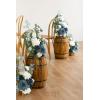 imageLings Moment 175quot Tall Standing Artificial Flowers Arrangements 4 pcs Fall Wedding Aisle Runner Chair Decorations White Beige Centerpieces for Ceremony Reception Rose Floral Party OutdoorDusty Blue  Navy