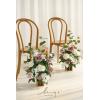 imageLings Moment 175quot Tall Standing Artificial Flowers Arrangements 4 pcs Fall Wedding Aisle Runner Chair Decorations White Beige Centerpieces for Ceremony Reception Rose Floral Party OutdoorDusty Rose  Cream2024 New